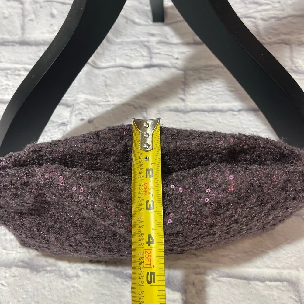 Deux Lux Purple Boiled‎ Wool Sequin Evening Clutch
